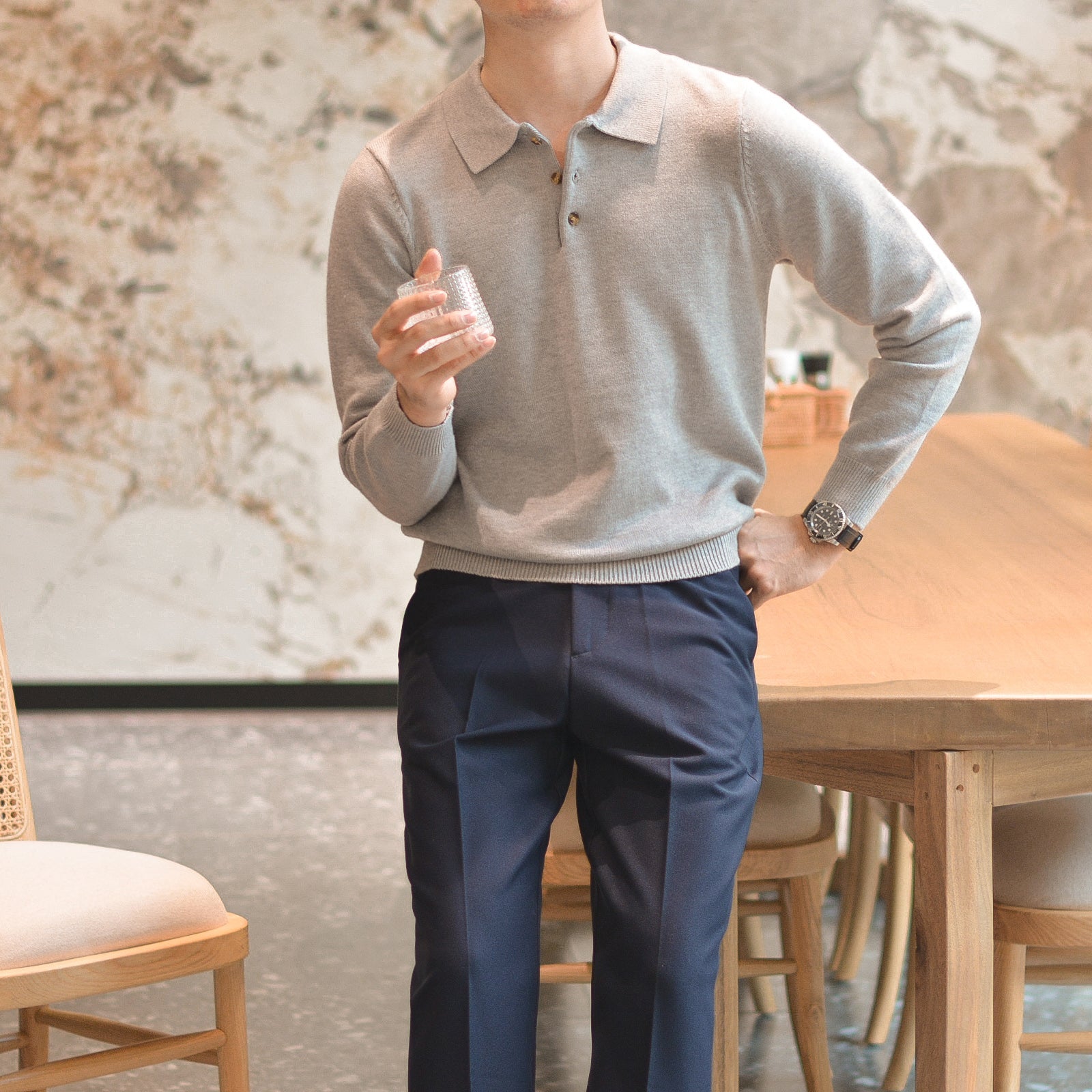 Henry Sleeve Polo Shirt